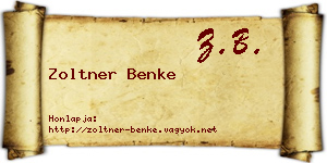 Zoltner Benke névjegykártya